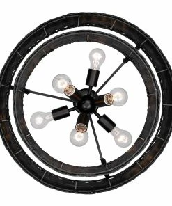 Hot Sale 🎉 Golden Lighting Erma 6 Light Chandelier American Farmhouse ⭐ 12 Golden Lighting Erma 6 Light Chandelier American Farmhouse