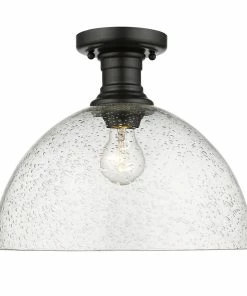 Golden Lighting Hines Semi-Flush - 14" American Farmhouse