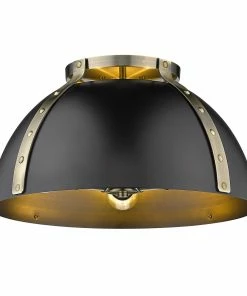 Golden Lighting Aldrich Flush Mount - 18" American Farmhouse