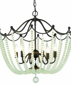 Brand new ๐ Golden Lighting Tiara 6 Light Pendant American Farmhouse ๐งจ 19 Golden Lighting Tiara 6 Light Pendant American Farmhouse