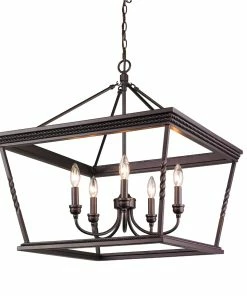 Golden Lighting Davenport 5 Light Chandelier American Farmhouse
