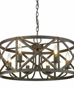Golden Lighting Alcott 6 Light Chandelier American Farmhouse