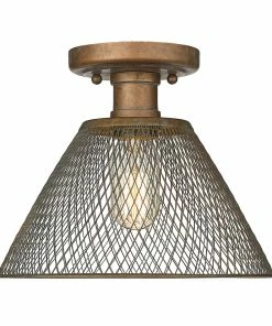 Golden Lighting Carver Semi-Flush American Farmhouse