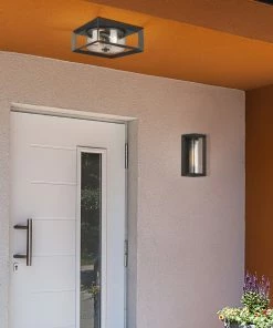 Golden Lighting American Farmhouse Smyth Outdoor Flush Mount