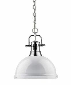 Golden Lighting American Farmhouse Duncan 1 Light Pendant With Chain