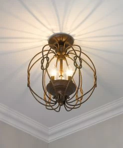 Golden Lighting Antoinette Semi-Flush American Farmhouse