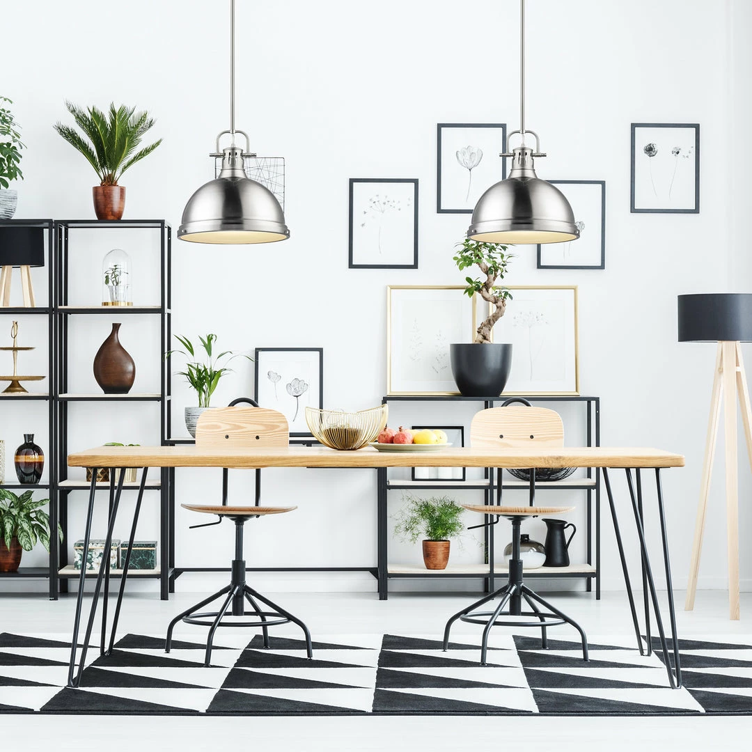 Hot Sale ๐คฉ Golden Lighting Duncan 1 Light Pendant With Rod American Farmhouse ๐ 14 Golden Lighting Duncan 1 Light Pendant With Rod American Farmhouse