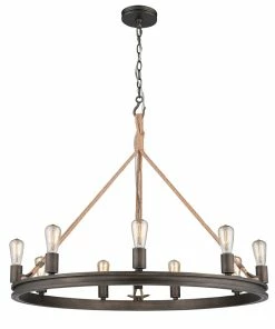 Golden Lighting Chatham 9 Light Chandelier American Farmhouse
