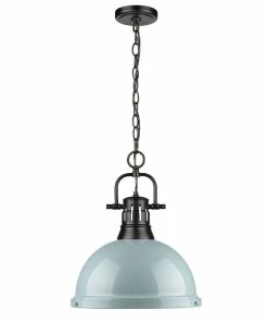 Golden Lighting American Farmhouse Duncan 1 Light Pendant With Chain