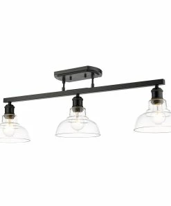 Golden Lighting Carver 3 Light Semi-Flush American Farmhouse