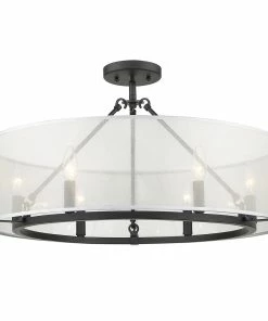 Golden Lighting Transitional Looks Alyssa 6 Light Semi-Flush - Short And Long Rod