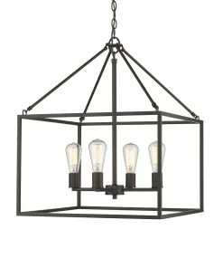Golden Lighting American Farmhouse Wesson 4-Light Chandelier