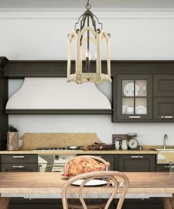 Cheap 🔥 Golden Lighting Octavia 4 Light Pendant American Farmhouse ❤️ 11 Golden Lighting Octavia 4 Light Pendant American Farmhouse