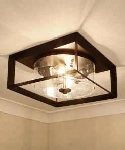 Golden Lighting American Farmhouse Smyth Outdoor Flush Mount