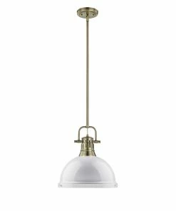 Hot Sale ๐คฉ Golden Lighting Duncan 1 Light Pendant With Rod American Farmhouse ๐ 62 Golden Lighting Duncan 1 Light Pendant With Rod American Farmhouse