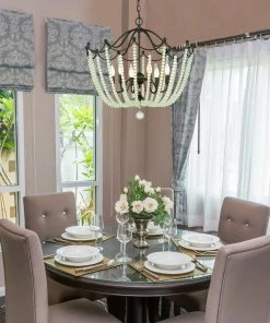 Brand new ๐ Golden Lighting Tiara 6 Light Pendant American Farmhouse ๐งจ 21 Golden Lighting Tiara 6 Light Pendant American Farmhouse