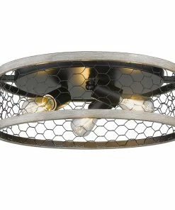 Golden Lighting American Farmhouse Bailey Flush Mount - 15"