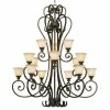Golden Lighting American Farmhouse Heartwood 3 Tier - 15 Light Chandelier