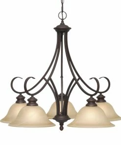 Golden Lighting Lancaster 5 Light Nook Chandelier American Farmhouse