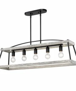 Golden Lighting Teagan Linear Pendant American Farmhouse