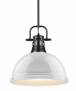 Hot Sale ๐คฉ Golden Lighting Duncan 1 Light Pendant With Rod American Farmhouse ๐ 74 Golden Lighting Duncan 1 Light Pendant With Rod American Farmhouse