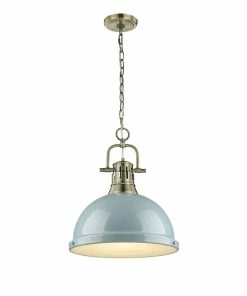 Golden Lighting American Farmhouse Duncan 1 Light Pendant With Chain