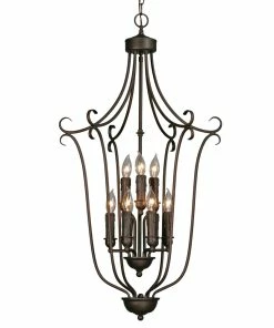 Golden Lighting American Farmhouse Multi-Family 2 Tier - 9 Light Caged Foyer