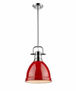 Golden Lighting American Farmhouse Duncan Small Pendant With Rod