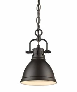 Golden Lighting Duncan Mini Pendant With Chain American Farmhouse
