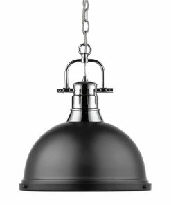 Golden Lighting American Farmhouse Duncan 1 Light Pendant With Chain