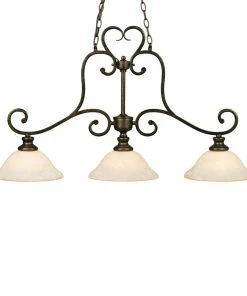 Golden Lighting American Farmhouse Heartwood 3 Light Linear Pendant