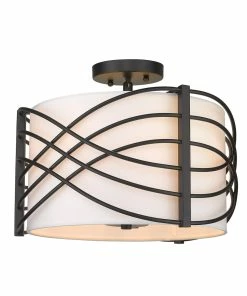 Golden Lighting American Farmhouse Zara Semi Flush