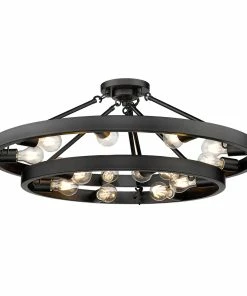 Golden Lighting American Farmhouse Castile 15 Light Semi-Flush