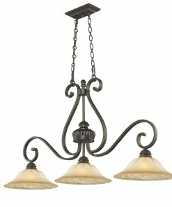 Golden Lighting American Farmhouse Mayfair 3 Light Linear Pendant