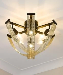 Cheapest ๐ Golden Lighting American Farmhouse Samba 6 Light Semi-Flush - Closeout ๐ 18 Golden Lighting American Farmhouse Samba 6 Light Semi-Flush - Closeout