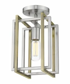 Golden Lighting Tribeca Semi-Flush - Damp - Closeout American Farmhouse