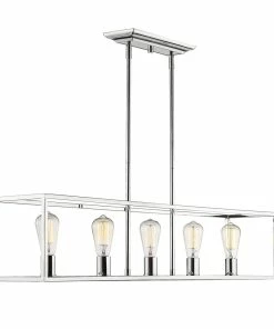 Golden Lighting Wesson 5 Light Linear Pendant American Farmhouse