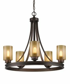 Golden Lighting American Farmhouse Hidalgo 5 Light Chandelier