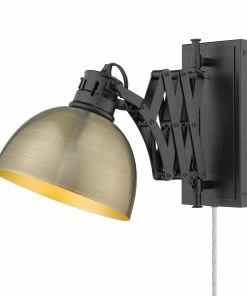 Golden Lighting American Farmhouse Hawthorn 1 Light Articulating Wall Sconce