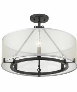 Golden Lighting Alyssa 3 Light Semi-Flush - Short Rod Only