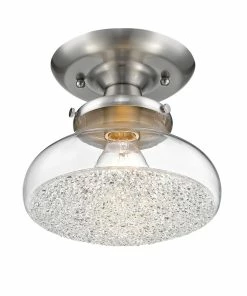 Golden Lighting Asha Semi-Flush - Small Glass American Farmhouse