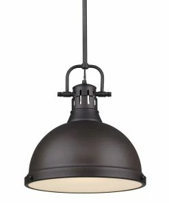 Hot Sale ๐คฉ Golden Lighting Duncan 1 Light Pendant With Rod American Farmhouse ๐ 60 Golden Lighting Duncan 1 Light Pendant With Rod American Farmhouse