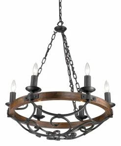 Golden Lighting American Farmhouse Madera 6 Light Chandelier