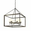 Golden Lighting Smyth 6 Light Chandelier (Gunmetal Bronze & Opal Glass) - Closeout American Farmhouse