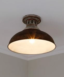 Golden Lighting Kinsley Semi-Flush American Farmhouse