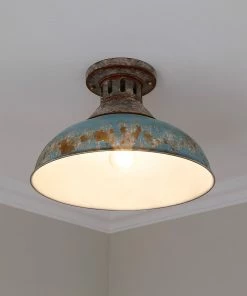 Golden Lighting Kinsley Semi-Flush American Farmhouse