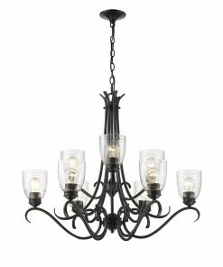 Golden Lighting American Farmhouse Parrish 9 Light Chandelier