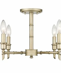 Golden Lighting Cambay 4 Light Semi-Flush American Farmhouse