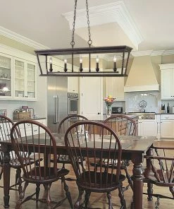 New ๐ Golden Lighting American Farmhouse Davenport 5 Light Linear Pendant ๐ 9 Golden Lighting American Farmhouse Davenport 5 Light Linear Pendant