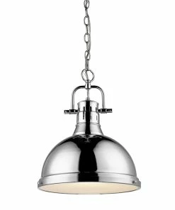 Golden Lighting American Farmhouse Duncan 1 Light Pendant With Chain